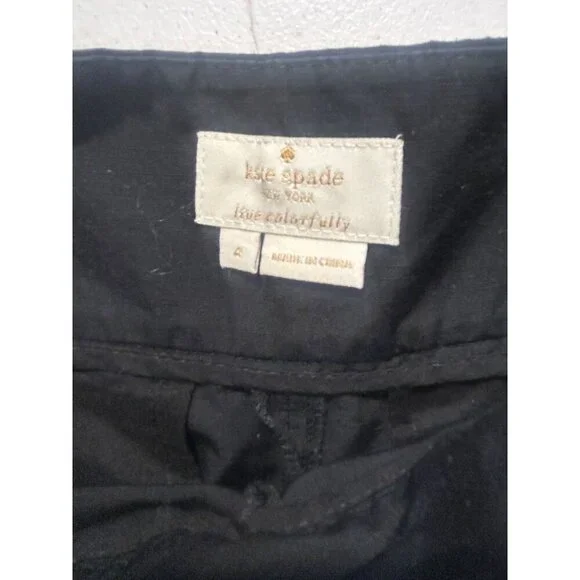 Kate Spade Black Wide Leg Culottes with Bow Size 4 - Picture 6 of 6